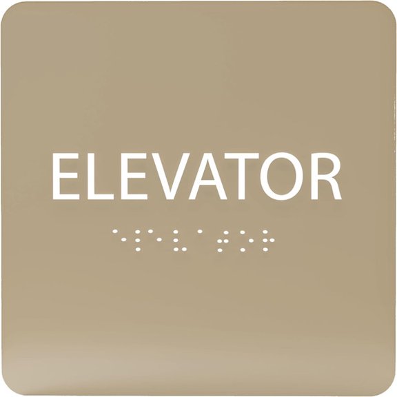 ADA CENTRAL SIGNS - 6" X6" Elevator Sign - ADA Compliant Tactile Graphics Grade 2 Braille Text Acrylic Wall Sign - Directional Assistance, Safety Location Signs for Offices, Schools, Malls, Apartments