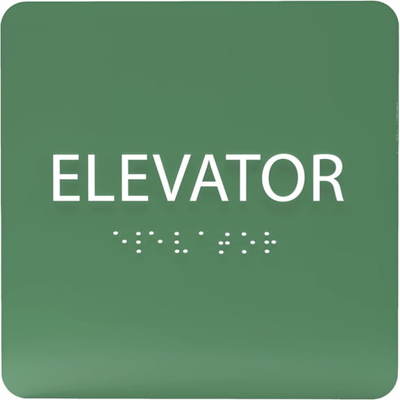 ADA CENTRAL SIGNS - 6" X6" Elevator Sign - ADA Compliant Tactile Graphics Grade 2 Braille Text Acrylic Wall Sign - Directional Assistance, Safety Location Signs for Offices, Schools, Malls, Apartments