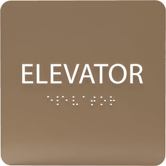 ADA CENTRAL SIGNS - 6" X6" Elevator Sign - ADA Compliant Tactile Graphics Grade 2 Braille Text Acrylic Wall Sign - Directional Assistance, Safety Location Signs for Offices, Schools, Malls, Apartments