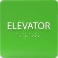 thumbnail image 1 of ADA CENTRAL SIGNS - 6" X6" Elevator Sign - ADA Compliant Tactile Graphics Grade 2 Braille Text Acrylic Wall Sign - Directional Assistance, Safety Location Signs for Offices, Schools, Malls, Apartments, 1 of 7