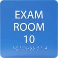 thumbnail image 1 of ADA CENTRAL SIGNS - 6" X6" Exam Room 10 Sign - ADA Compliant Tactile Graphics Grade 2 Braille Text Acrylic Wall Signs - Educational Institution Directional Assistance Test Center Door Sign for Schools, 1 of 7