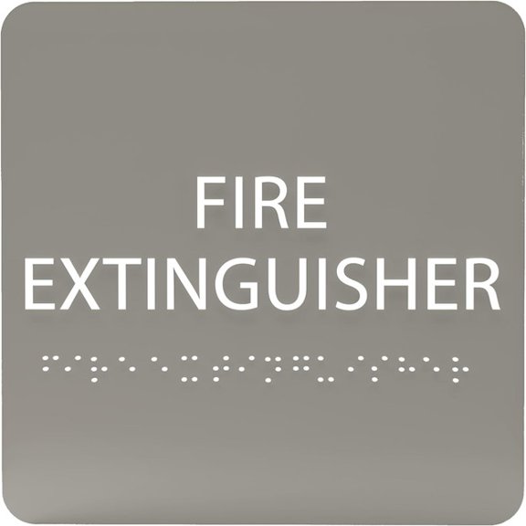 ADA CENTRAL SIGNS - 6" X6" Fire Extinguisher Sign - ADA Compliant Tactile Graphics Grade 2 Braille Text Acrylic Wall Signs - Emergency Safety Signs for Malls, Office Building, Schools, & Restaurants