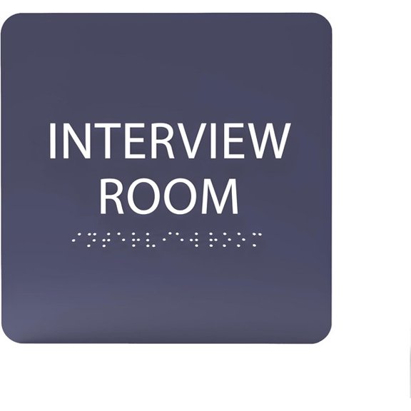 ADA CENTRAL SIGNS - 6" X6" Interview Room Sign - ADA Compliant Tactile Graphics Grade 2 Braille Text Acrylic Wall Sign - Privacy Meeting Door Sign for Schools, Hospitals, Offices, and Apartments
