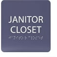 thumbnail image 1 of ADA CENTRAL SIGNS - 6" X6" Janitor Closet Sign - ADA Compliant Tactile Graphics Grade 2 Braille Text Acrylic Wall Signs - Janitorial, Custodian, Sanitation, Maintenance, Cleaning Supplies Door Sign, 1 of 7