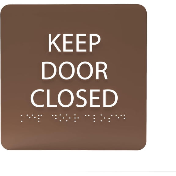 ADA CENTRAL SIGNS - 6" X6" Keep Door Closed Sign - ADA Compliant Tactile Graphics Grade 2 Braille Text Acrylic Wall Sign - Safety and Accessibility Doorway Sign for Office, Hotel, School, & Workspace