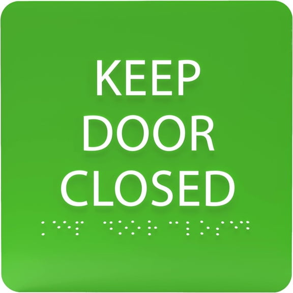 ADA CENTRAL SIGNS - 6" X6" Keep Door Closed Sign - ADA Compliant Tactile Graphics Grade 2 Braille Text Acrylic Wall Sign - Safety and Accessibility Doorway Sign for Office, Hotel, School, & Workspace