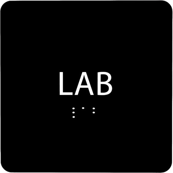 ADA CENTRAL SIGNS - 6" X6" Lab Sign- ADA Compliant Tactile Graphics Grade 2 Braille Text Acrylic Wall Signs - Authorized Access, Laboratory Hazardous Safety Door sign for Schools, Hospitals, Clinics