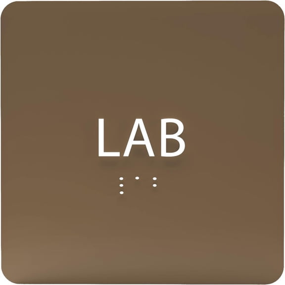 ADA CENTRAL SIGNS - 6" X6" Lab Sign- ADA Compliant Tactile Graphics Grade 2 Braille Text Acrylic Wall Signs - Authorized Access, Laboratory Hazardous Safety Door sign for Schools, Hospitals, Clinics