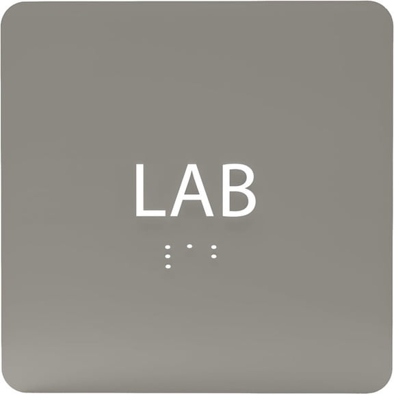 ADA CENTRAL SIGNS - 6" X6" Lab Sign- ADA Compliant Tactile Graphics Grade 2 Braille Text Acrylic Wall Signs - Authorized Access, Laboratory Hazardous Safety Door sign for Schools, Hospitals, Clinics