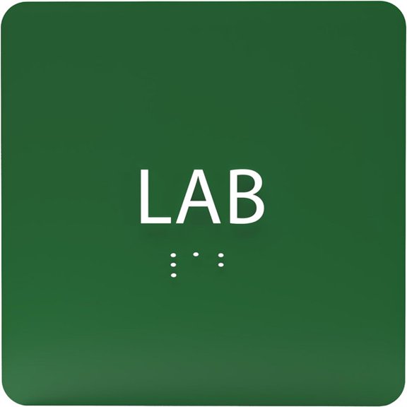 ADA CENTRAL SIGNS - 6" X6" Lab Sign- ADA Compliant Tactile Graphics Grade 2 Braille Text Acrylic Wall Signs - Authorized Access, Laboratory Hazardous Safety Door sign for Schools, Hospitals, Clinics