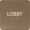 thumbnail image 1 of ADA CENTRAL SIGNS - 6" X6" Lobby Sign - ADA Compliant Tactile Graphics Grade 2 Braille Text Acrylic Wall Signs - Display Slogans, Mottos, Company Logos - Modern Utility Reception Area Indoor Signage, 1 of 7