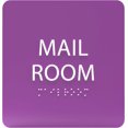 thumbnail image 1 of ADA CENTRAL SIGNS - 6" X6" Mail Room Sign - ADA Compliant Tactile Graphics Grade 2 Braille Text Acrylic Wall Signs - Mail Packages, Sorting Distribution, Postal Envelopes, Parcels Services Door Sign, 1 of 7