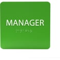 thumbnail image 1 of ADA CENTRAL SIGNS - 6" X6" Manager Room Sign - ADA Compliant Tactile Graphics Grade 2 Braille Text Acrylic Wall Sign - Staff Privacy Signs for Offices, Hotels, Schools, Apartments, and Restaurants, 1 of 7