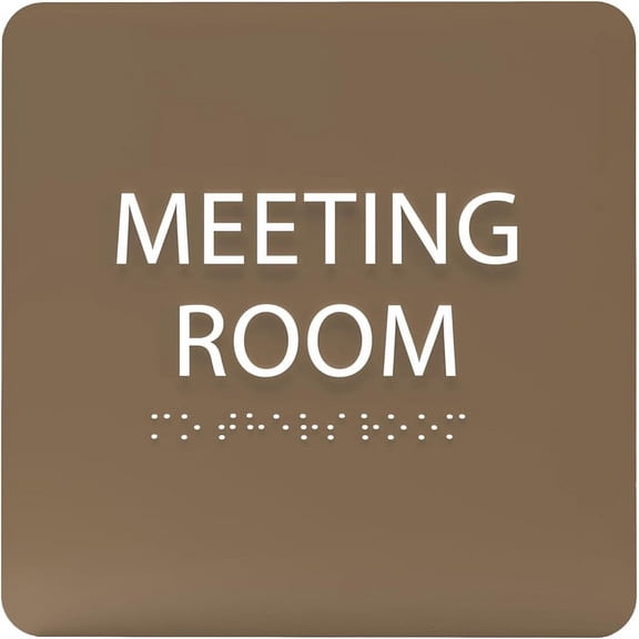 ADA CENTRAL SIGNS - 6" X6" Meeting Room Sign - ADA Compliant Tactile Graphics Grade 2 Braille Text Acrylic Wall Sign - Privacy Interview Room Name Door Sign for Schools Hospitals Offices & Apartments