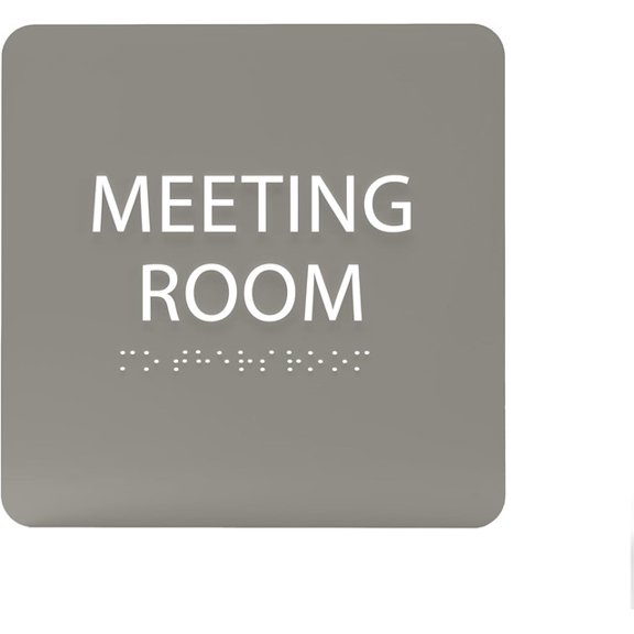 ADA CENTRAL SIGNS - 6" X6" Meeting Room Sign - ADA Compliant Tactile Graphics Grade 2 Braille Text Acrylic Wall Sign - Privacy Interview Room Name Door Sign for Schools Hospitals Offices & Apartments