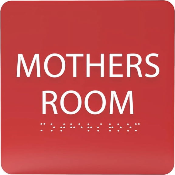 ADA CENTRAL SIGNS - 6" X6" Mothers Room Sign - ADA Compliant Tactile Graphics Grade 2 Braille Text Acrylic Wall Signs - Lactation Nursing Room Door Signs for Hospitals, Offices, Clinics & Apartments
