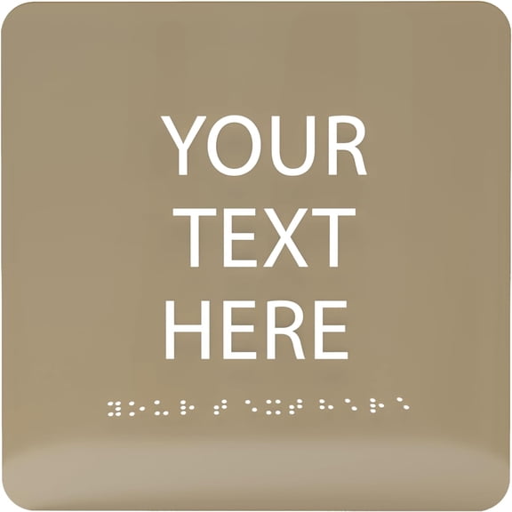 ADA CENTRAL SIGNS - 6" X6" Personalized Custom Sign- Tactile Graphics Grade 2 Braille Text | ADA Compliant Wall Mount Plastic Signs For Schools, Offices, Businesses, Apartments & Restaurants