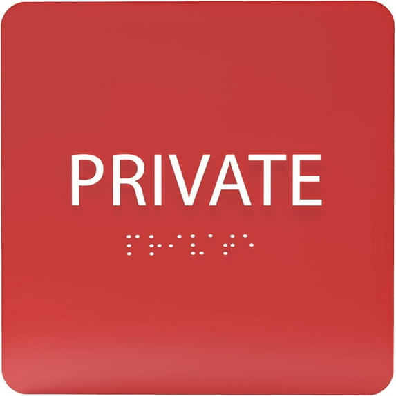 ADA CENTRAL SIGNS - 6" X6" Private Sign - ADA Compliant Tactile Graphics Grade 2 Braille Text Acrylic Wall Sign - Private Property, No Trespassing, Soliciting - No Entry Privacy Protection Signs