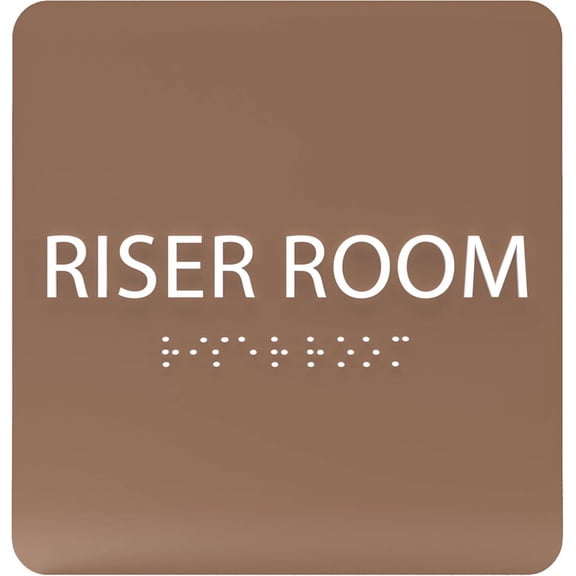 ADA CENTRAL SIGNS - 6" X6" Riser Room Sign - ADA Compliant Tactile Graphics Grade 2 Braille Text Acrylic Wall Signs - Emergency Response, Fire Sprinkler Riser, Security Room Door Signs for Offices