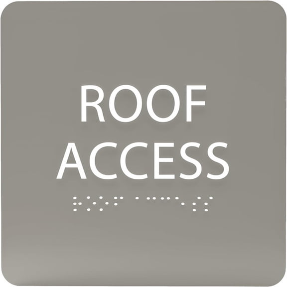 ADA CENTRAL SIGNS - 6" X6" Roof Access Sign - ADA Compliant Tactile Graphics Grade 2 Braille Text Acrylic Wall Sign - Emergency Response Protocol, Fire Safety Signs for Office, Malls, Hotel, Apartment