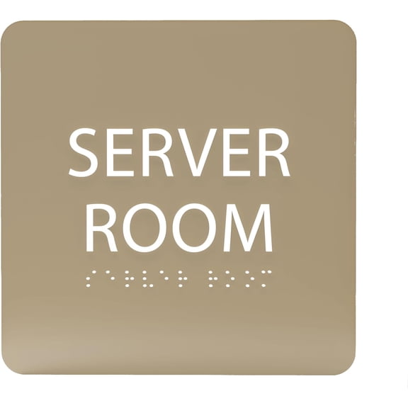 ADA CENTRAL SIGNS - 6" X6" Server Room Sign- ADA Compliant Tactile Graphics Grade 2 Braille Text Acrylic Wall Signs - IT Staff, Authorized Person Only Door Sign for Offices, Hotels, Schools, Warehouse