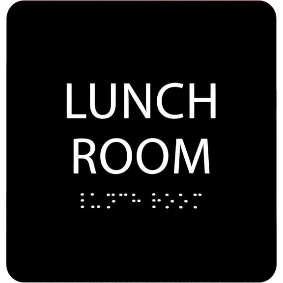 ADA CENTRAL SIGNS - 6" X6" Sign - ADA Compliant Tactile Graphics Grade 2 Braille Text Acrylic Wall Signs - Kitchen, Cafeteria, Dining, Food Break Room Door Signs for Offices, Schools, Apartments
