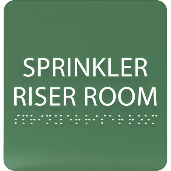 ADA CENTRAL SIGNS - 6" X6" Sprinkler Riser Room Sign - ADA Compliant Tactile Graphics Grade 2 Braille Text Acrylic Wall Sign - Emergency Response, Security Signs for Offices, Schools, Apartments
