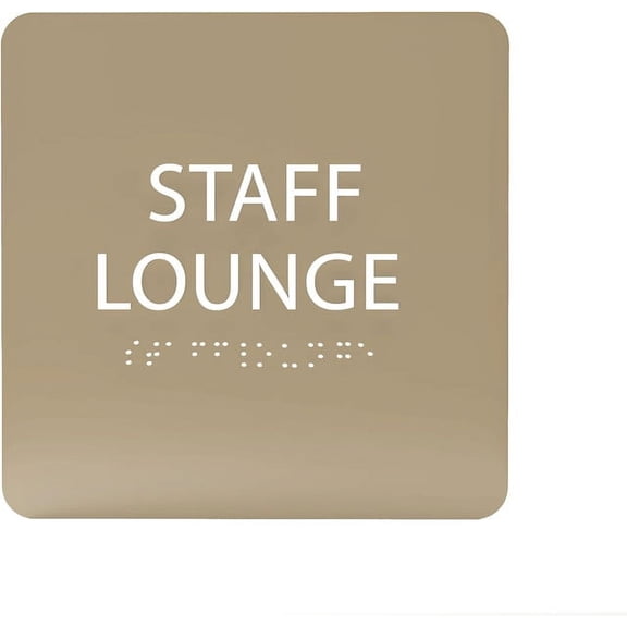 ADA CENTRAL SIGNS - 6" X6" Staff Lounge Sign - ADA Compliant Tactile Graphics Grade 2 Braille Text Acrylic Wall Sign - Staff Privacy Signs for Offices, Hotels, Schools, Apartments, and Restaurants