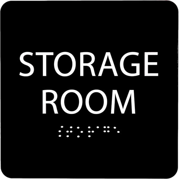 ADA CENTRAL SIGNS - 6" X6" Storage Room Sign- ADA Compliant Tactile Graphics Grade 2 Braille Text Acrylic Wall Signs - Inventory Stock Management Door sign for Offices, Businesses, and Restaurants