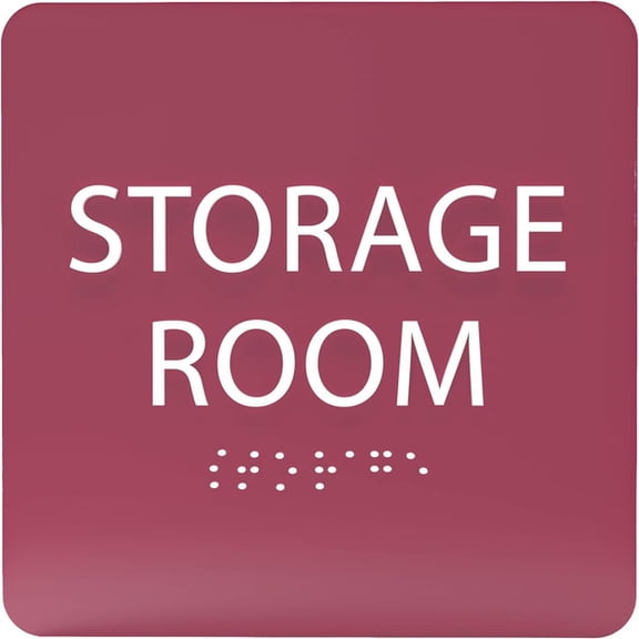 ADA CENTRAL SIGNS - 6" X6" Storage Room Sign- ADA Compliant Tactile Graphics Grade 2 Braille Text Acrylic Wall Signs - Inventory Stock Management Door sign for Offices, Businesses, and Restaurants