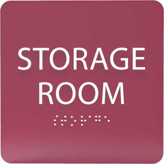 ADA CENTRAL SIGNS - 6" X6" Storage Room Sign- ADA Compliant Tactile Graphics Grade 2 Braille Text Acrylic Wall Signs - Inventory Stock Management Door sign for Offices, Businesses, and Restaurants