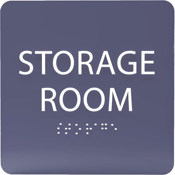 ADA CENTRAL SIGNS - 6" X6" Storage Room Sign- ADA Compliant Tactile Graphics Grade 2 Braille Text Acrylic Wall Signs - Inventory Stock Management Door sign for Offices, Businesses, and Restaurants