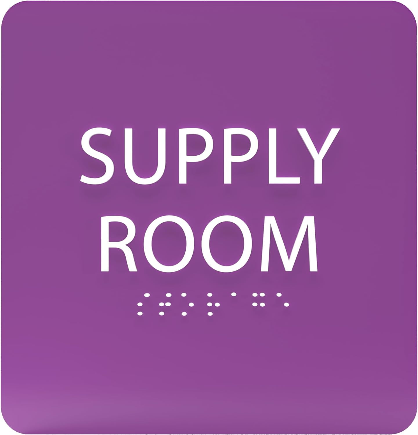 ADA CENTRAL SIGNS 6" X6" Supply Room Sign ADA Compliant Tactile