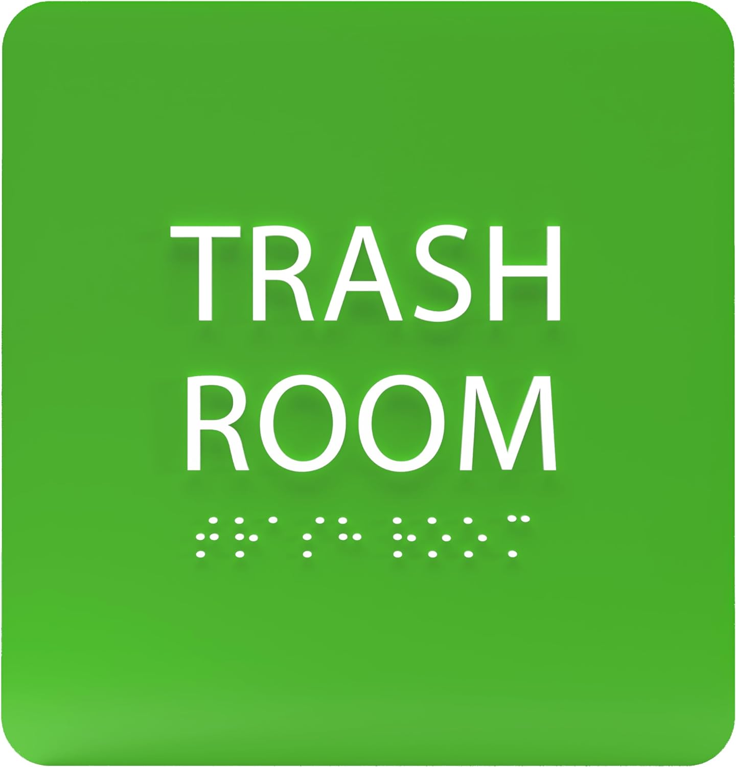 ADA CENTRAL SIGNS 6" X6" Trash Room Sign ADA Compliant Tactile