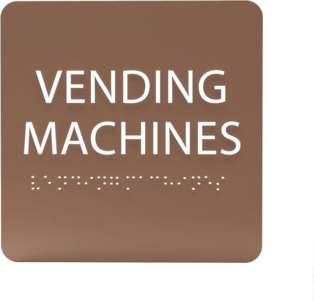 ADA CENTRAL SIGNS 6" X6" Vending Machines Sign ADA Compliant Tactile Graphics Grade 2