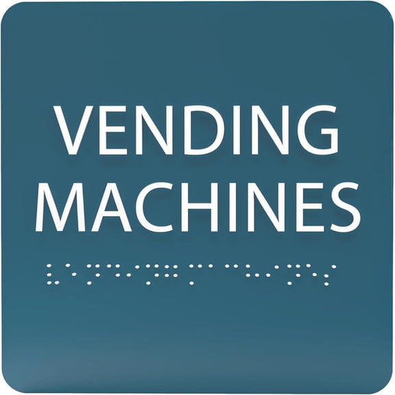 ADA CENTRAL SIGNS - 6" X6" Vending Machines Sign - ADA Compliant Tactile Graphics Grade 2 Braille Text Acrylic Wall Signs - Coffee, Snacks, Candy, Soda Drinks Vending Machine Sign for business, Office