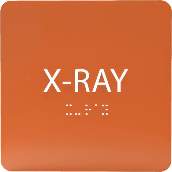 ADA CENTRAL SIGNS - 6" X6" Xray Sign - ADA Compliant Tactile Graphics Grade 2 Braille Text Acrylic Wall Signs - Medical Procedure Door Sign for Hospitals, Medical Spaces and Clinics