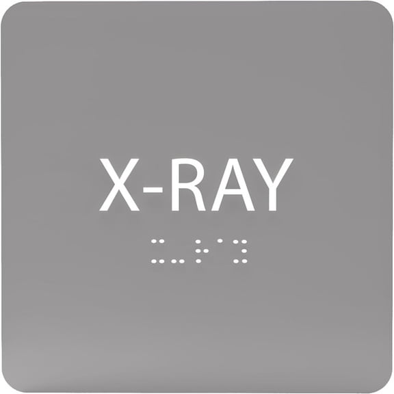 ADA CENTRAL SIGNS - 6" X6" Xray Sign - ADA Compliant Tactile Graphics Grade 2 Braille Text Acrylic Wall Signs - Medical Procedure Door Sign for Hospitals, Medical Spaces and Clinics