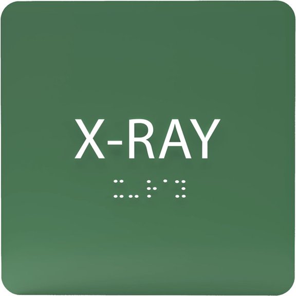 ADA CENTRAL SIGNS - 6" X6" Xray Sign - ADA Compliant Tactile Graphics Grade 2 Braille Text Acrylic Wall Signs - Medical Procedure Door Sign for Hospitals, Medical Spaces and Clinics