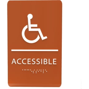 ADA CENTRAL SIGNS -6"X9" Accessible Sign – ADA Compliant Tactile Graphics Grade 2 Braille Text Wall Signs - Handicap Disabled Wheelchair Easy Access Sign for Office, Business, and Apartment