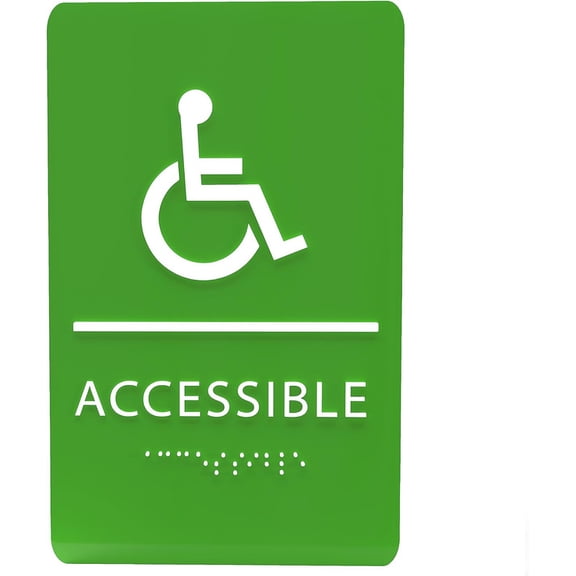 ADA CENTRAL SIGNS -6"X9" Accessible Sign – ADA Compliant Tactile Graphics Grade 2 Braille Text Wall Signs - Handicap Disabled Wheelchair Easy Access Sign for Office, Business, and Apartment