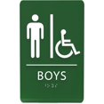 thumbnail image 1 of ADA CENTRAL SIGNS - 6"X9" Boys Accessible Restroom Sign - ADA Compliant Tactile Graphics Grade 2 Braille Text Wall Signs - Bathroom Door Placard Double Sided Tape Wheelchair Handicap Rest Room Sign, 1 of 7