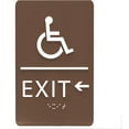 thumbnail image 1 of ADA CENTRAL SIGNS - 6"X9" Exit Left Sign with Arrow - ADA Compliant Tactile Graphics Grade 2 Braille Text Wall Signs - Emergency Rescue Safety Sign for School, Office, Business, Apartment, Restaurant, 1 of 7