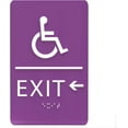 thumbnail image 1 of ADA CENTRAL SIGNS - 6"X9" Exit Left Sign with Arrow - ADA Compliant Tactile Graphics Grade 2 Braille Text Wall Signs - Emergency Rescue Safety Sign for School, Office, Business, Apartment, Restaurant, 1 of 7