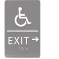 thumbnail image 1 of ADA CENTRAL SIGNS - 6"X9" Exit Right Sign with Arrow - ADA Compliant Tactile Graphics Grade 2 Braille Text Wall Signs - Emergency Rescue Safety Sign for School, Office, Business, Apartment, Restaurant, 1 of 7