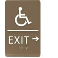 thumbnail image 1 of ADA CENTRAL SIGNS - 6"X9" Exit Right Sign with Arrow - ADA Compliant Tactile Graphics Grade 2 Braille Text Wall Signs - Emergency Rescue Safety Sign for School, Office, Business, Apartment, Restaurant, 1 of 7
