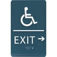 thumbnail image 1 of ADA CENTRAL SIGNS - 6"X9" Exit Right Sign with Arrow ADA Compliant Tactile Graphics Grade 2 Braille Text Wall Signs - Emergency Rescue Safety Sign for School, Office, Business, Apartment, Restaurant, 1 of 7