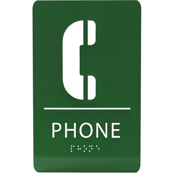 ADA CENTRAL SIGNS - 6" X9" Phone Sign - ADA Compliant Tactile Graphics Grade 2 Braille Text Wall Sign | Cell Phone Easy Access Signs for Offices, Hotels, Schools, Apartments, and Restaurants