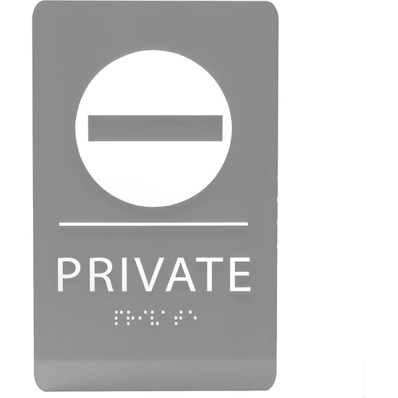 ADA CENTRAL SIGNS - 6" X9" Private Sign - ADA Compliant Tactile Graphics Grade 2 Braille Text Privacy Sign | Wall Mount Plastic No Entry Protection Sign for Offices, Businesses, and Restaurants