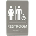 thumbnail image 1 of ADA CENTRAL SIGNS - 6"X9" Unisex Accessible Restroom Sign - ADA Compliant Tactile Graphics Grade 2 Braille Text Wall Signs - Bathroom Door Placard Double Sided Tape Wheelchair Handicap Rest Room Sign, 1 of 7